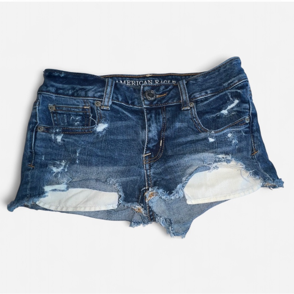 American Eagle Outfitters Distressed Blue Jean Shorts